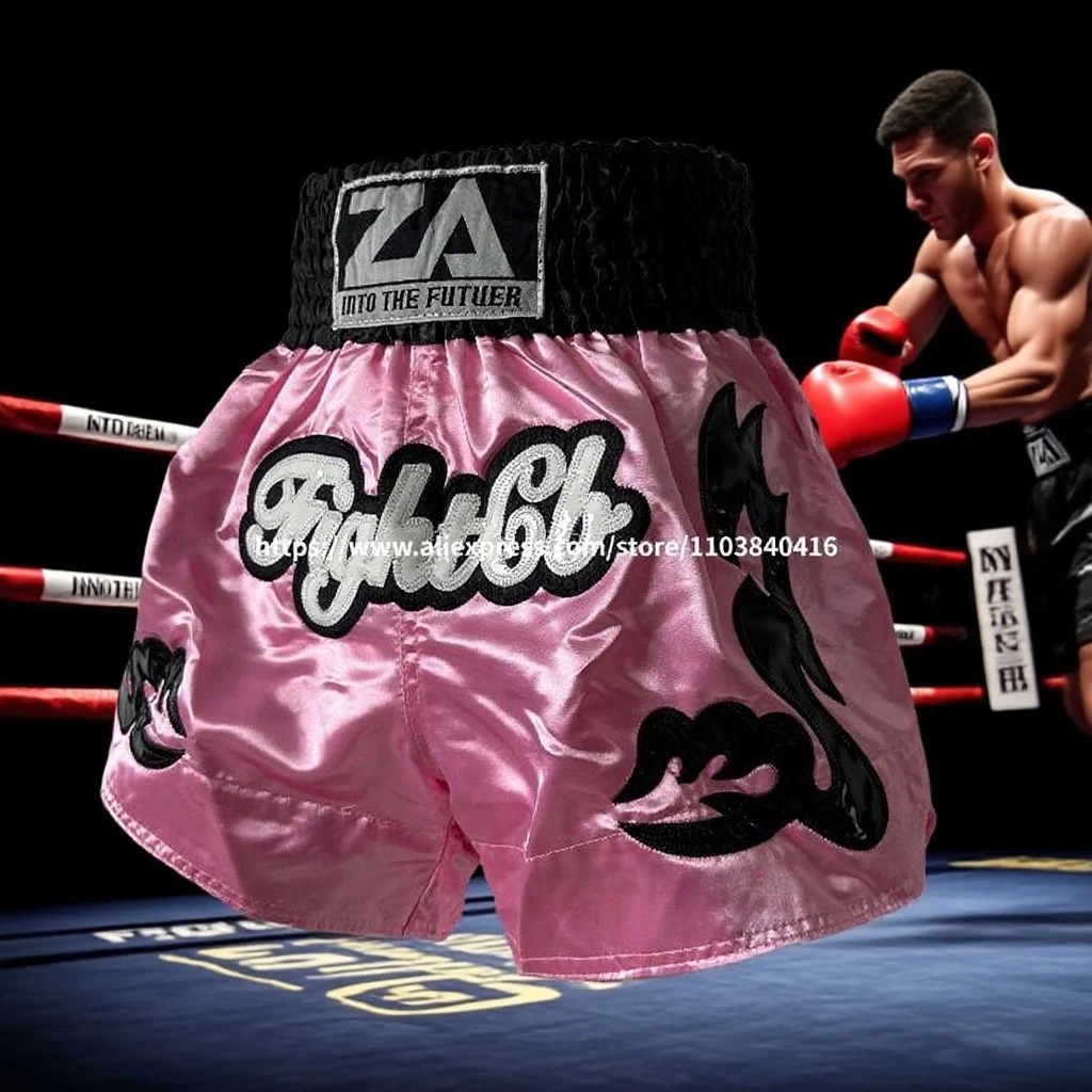 

Thai Boxing Shorts Men Women Kids Professional Training Fight Pants Gym Stylish MMA Kickboxing Grappling Boxing Muay Thai Shorts