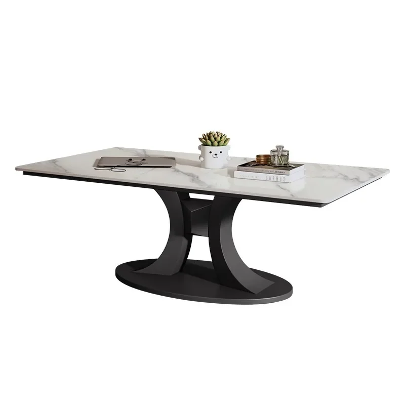 

Italian minimalist rock slab rectangular coffee table, high-end living room home tea table
