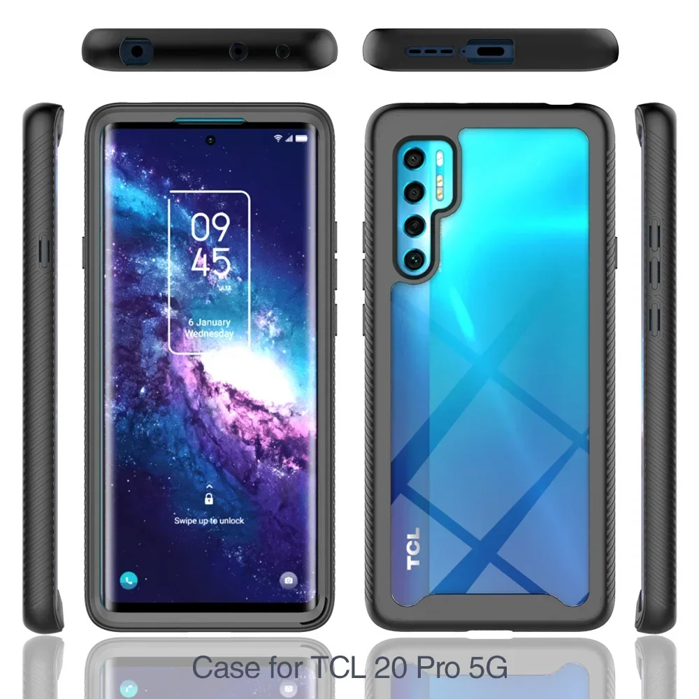 TPU/PC Sky Case for TCL 20 Pro 5G 20s 20L 20L+ Clear Funda Capa Rugged Hybrid Shockproof Shell Heavy Duty Phone Cover