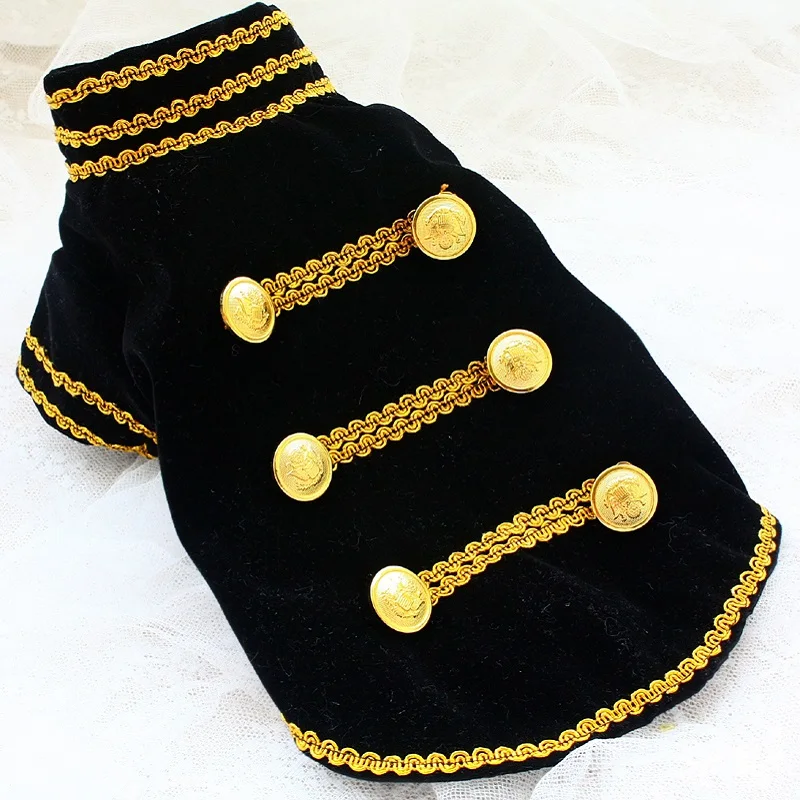 Handmade Dog Clothes Cat Pet Supplies Suit Baroque Double-Breasted Velvet Tuxedo Royal Court Prince Costume Jackets Photography