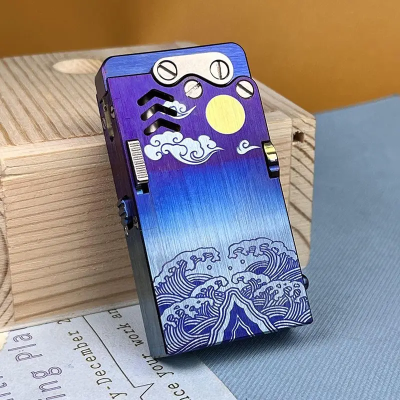 2026 Titanium Alloy Dragon Tongue Lighter Six Generations of Sun, Moon and Stars Automatic Ejection One-click Ignition High-end