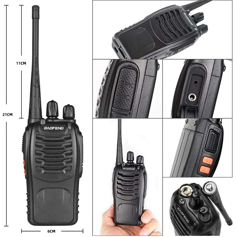 2/4 шт. рация Baofeng BF-888S UHF 16CH BF888S 2-сторонняя любительская портативная радиоприемопередатчик приемник BF 888S для строительства отеля