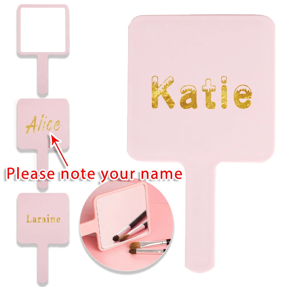 

Customized Name Handheld Makeup Mirror Personalized Compact Mirror Portable Engraved Vanity Mirror Lightweight for Beauty Use