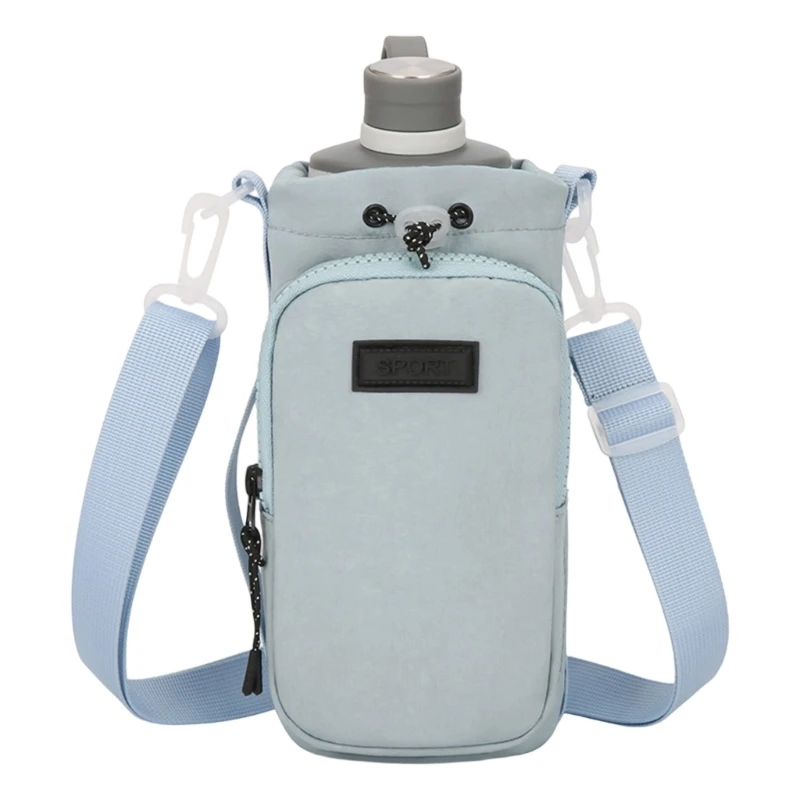 

652F Stylish Drawstring Crossbody Bag Holds Phone and Bottle Secure Shoulder Bags for Travel Fitness Running Daily Use