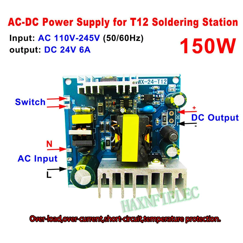 T12 Power Supply Module 24V 150W 6A for STC OLED LED Welding Soldering Iron Station DIY