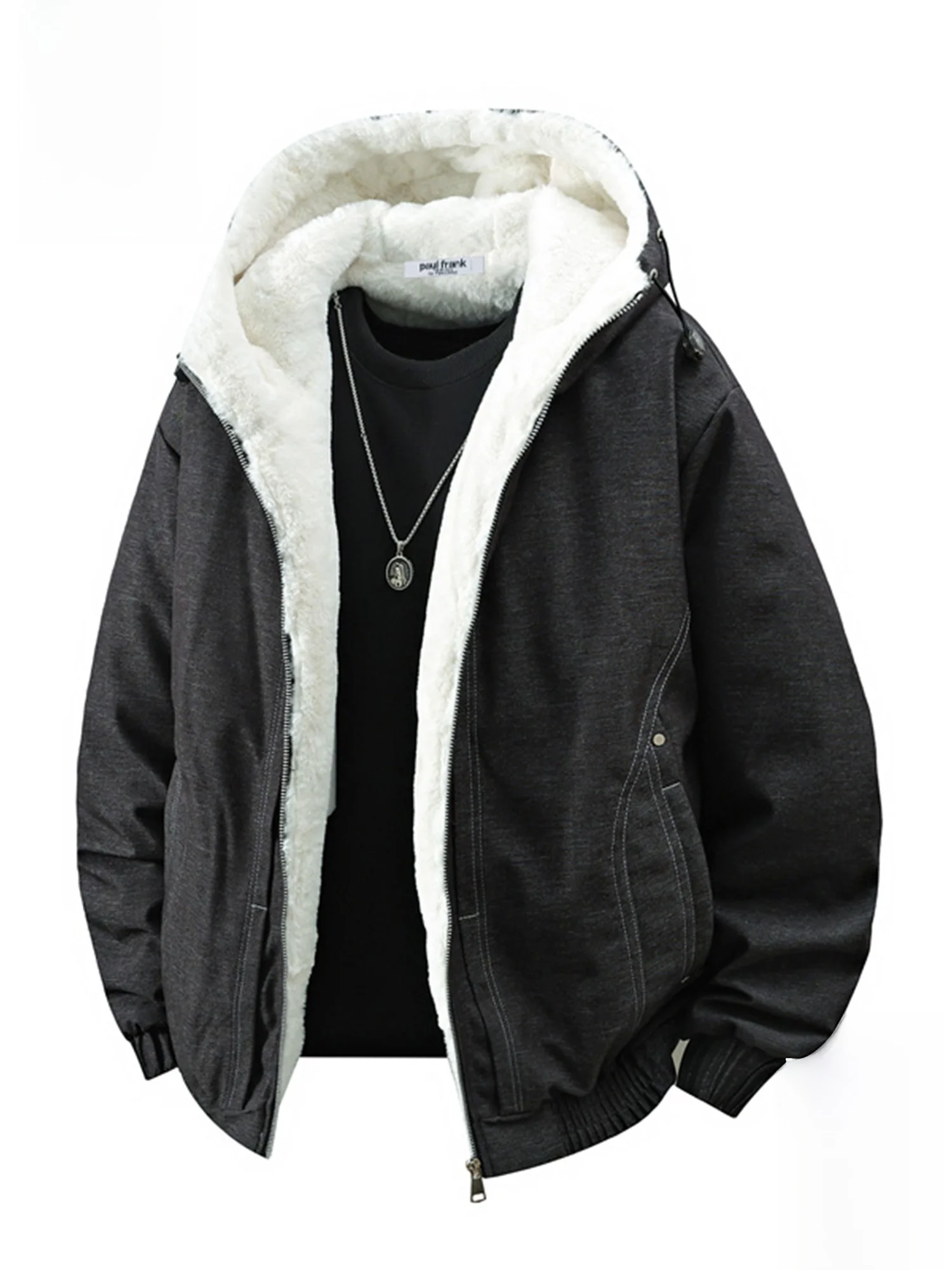 

PaulFrank Thiened Winter Jaet Men's Casual Loose Cotton Coat with Hood Warm Polyester Fiber Fill for Daily Use