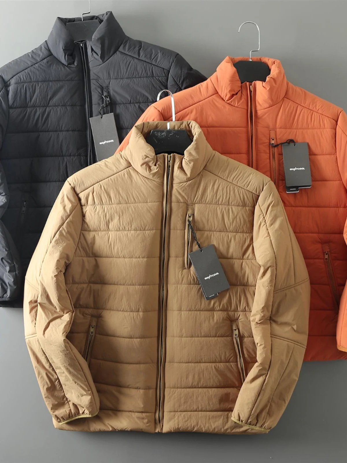 

Легкая водонепроницаемая осенне-зимняя хлопковая куртка с воротником-стойкой, модная повседневная теплая женская куртка на молнии