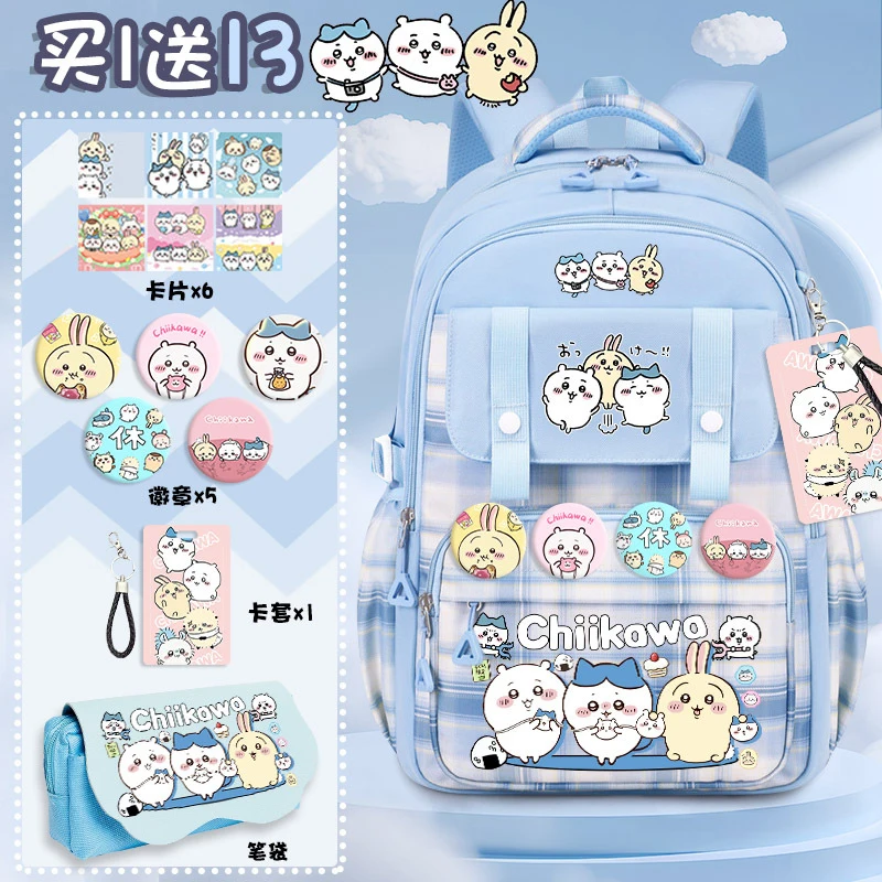Chiikawa Cartoon Backpack Sweet Color Healing Series Multiple Compartment Design With Adjustable Straps For School Travel view 4