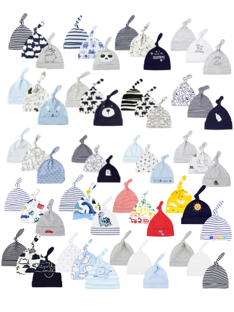 

3. Bar/set of baby boy hats made of 100% cotton, soft, comfortable, fashionable, and minimalist children's accessories