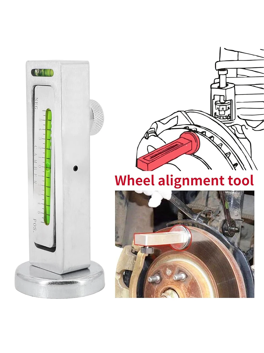 Automobiel 4-wiel positionering magnetisch niveau, wiel camber, verstelbaar magnetisch gauge-gereedschap, wieluitlijningsgereedschap, camber cas - afbeelding 2