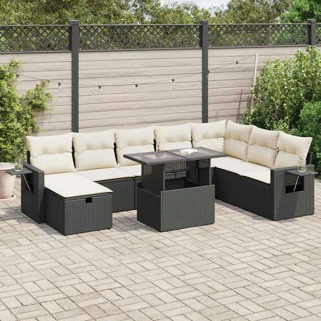 

Stylish Black Cream White Garden Sofa Set Outdoor Patio Furniture Comfortable Seating