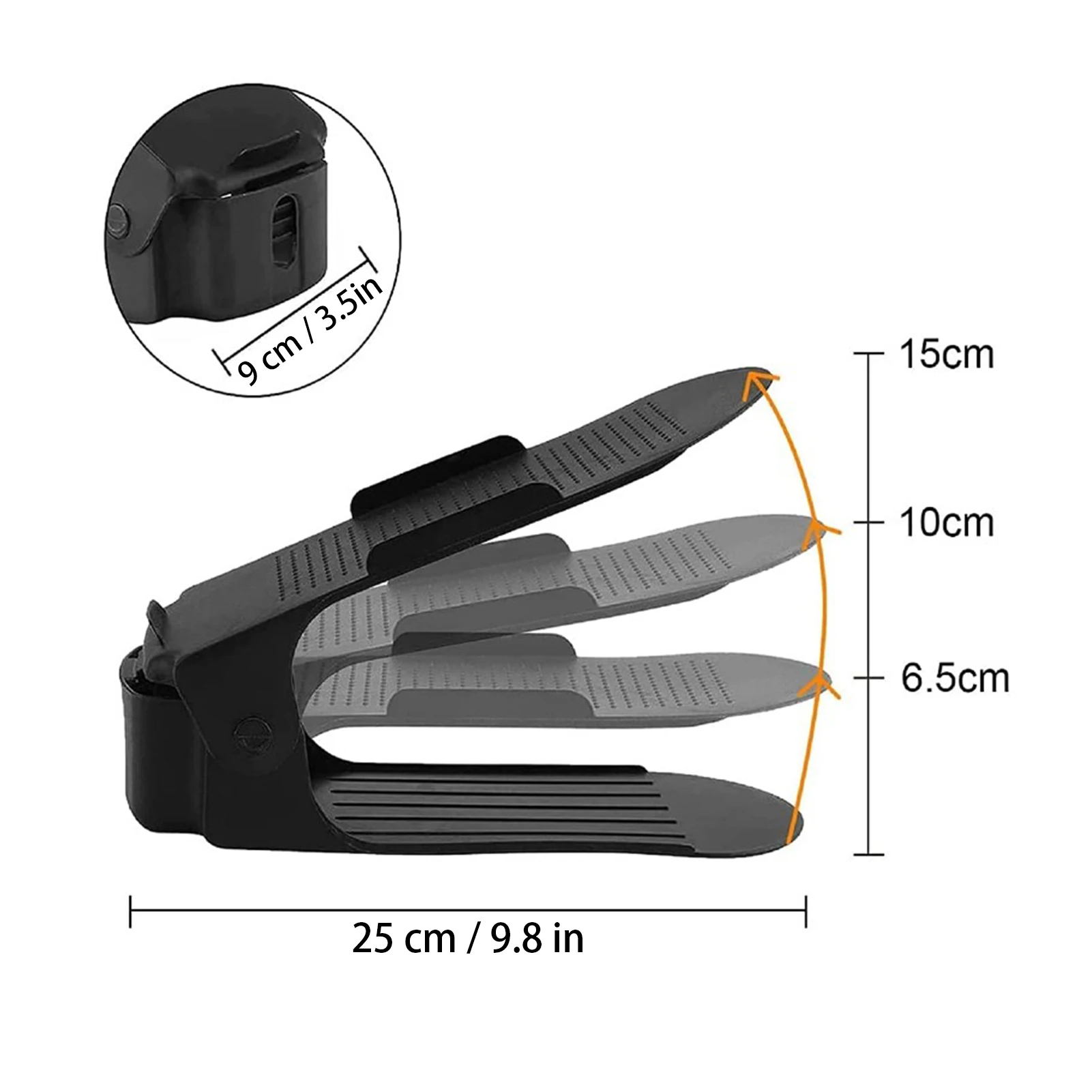 Impilatore di scarpe regolabile 10 pezzi slot per scarpe Organizer slot per scarpe salvaspazio supporto per scarpiera a due piani per l'organizzazione dell'armadio