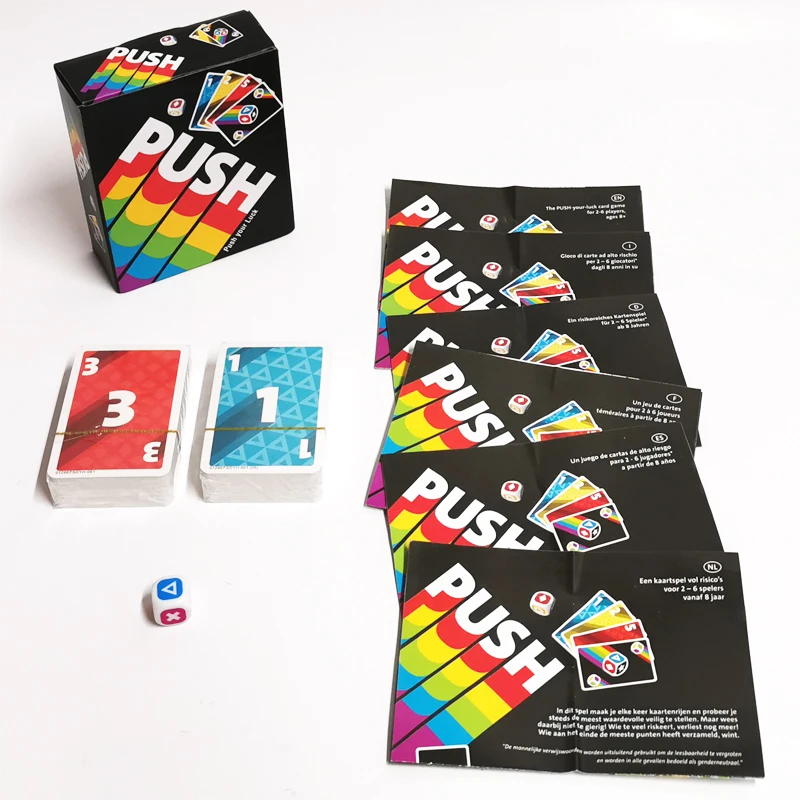 Push Card Game Strategiebordspel voor volwassenen en tieners Familieplezier voor 2 tot 6 spelers vanaf 8 jaar