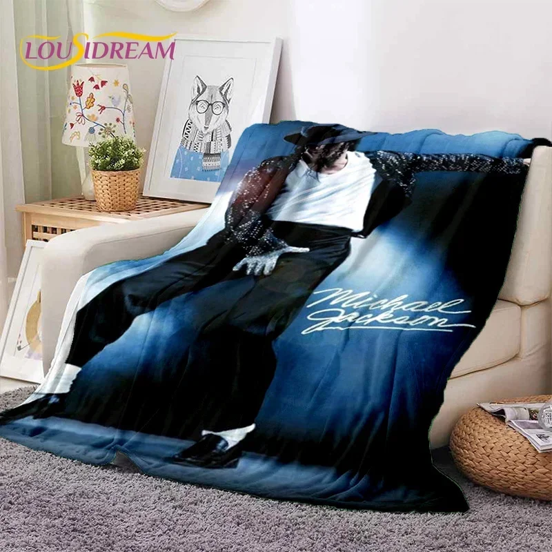 Miękki flanelowy koc MJ King of Pop Michael Jackson do łóżek Sypialnia Sofa Piknik, koc do rzucania na zewnątrz Prezent rekreacyjny