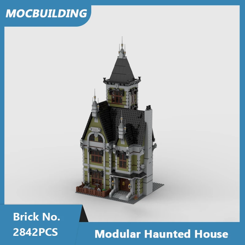 

MOC Building Blocks Modular Haunted House Model DIY Assembled Bricks Architecture Series Creative Display Xmas Toys Gift 2842PCS