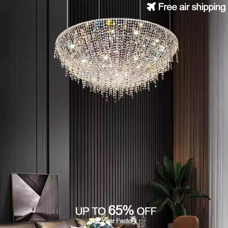 

Luxury Hotel Duplex Villa Decorative LED Ceiling Light Fixtures Lustre Chandelier Lamp with Dimmable Remote Control