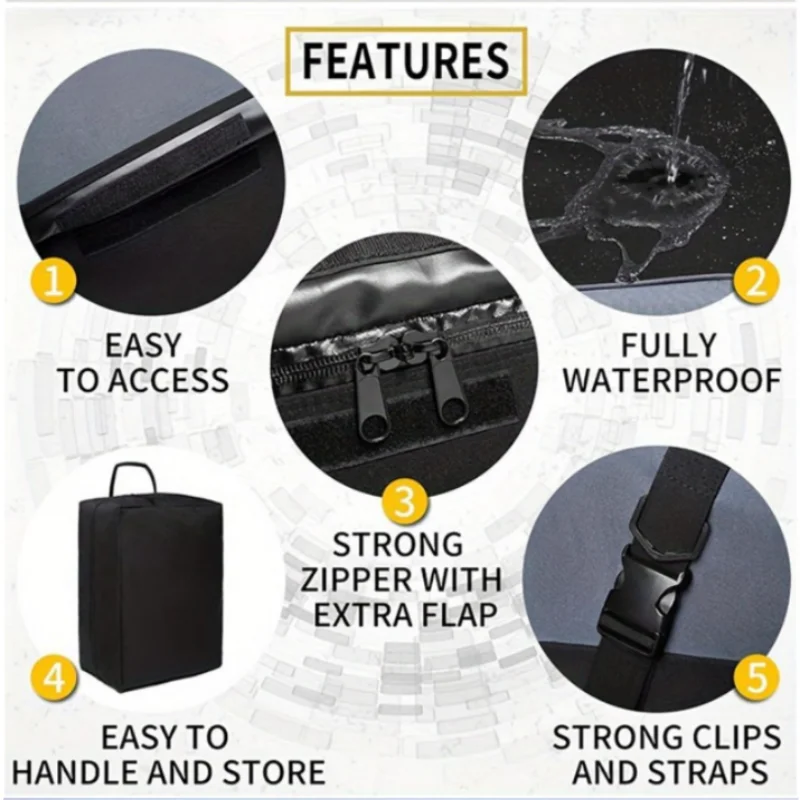 ISURE البحرية حقيبة أمتعة السيارة 600D في الهواء الطلق SUV طوي القيادة الذاتية معدات السفر سقف حقيبة تخزين حقيبة أمتعة مقاومة للماء #3