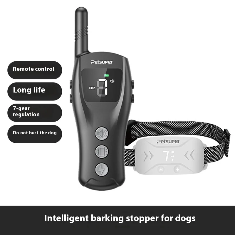 

Dog training device bark stopper intelligent waterproof electric shock training pet charging remote control collar pet supplies