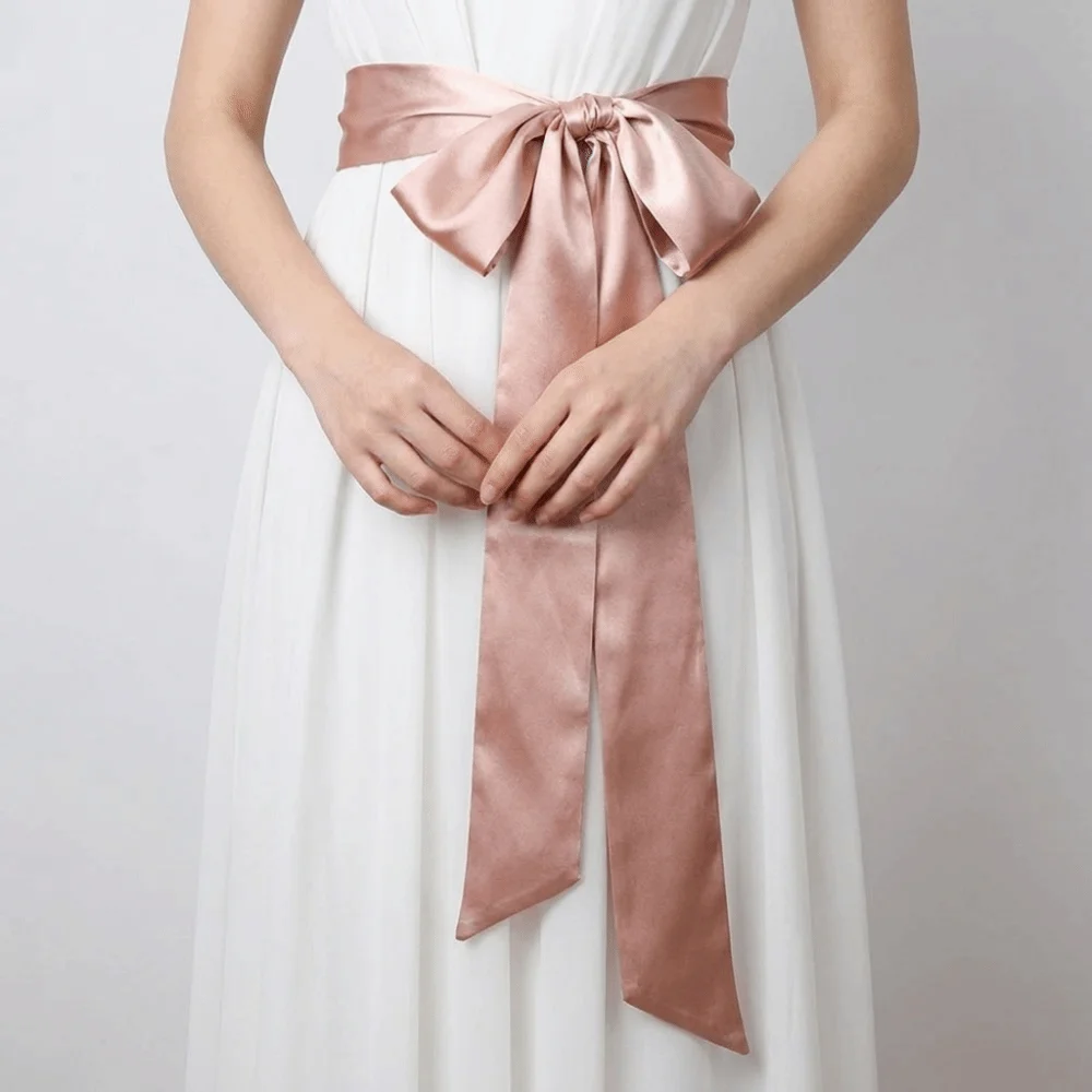 Fashion Ethnic Style Satin Ribbon Belt Adjustable Bohemian Style Lace Up Waistband Skirt Accessories Cloth Wide Waistband Women