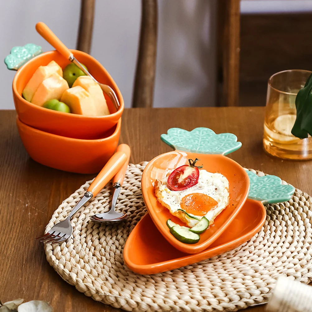 

Carrot Shaped Ceramic Bowl Creative Salad Fruit Food Storage Serving Bowl for Home Restaurant Catering Carrot Tray for Home