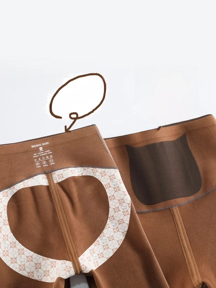 กางเกงโยคะเอวสูงสำหรับผู้หญิง ฤดูใบไม้ร่วง ฤดูหนาว อุ่นสบาย ผ้าอาร์คสกิน แปดสิบแปดองศา บุขนอูฐ ช่วยกระชับหน้าท้อง ยกกระชับสะโพก