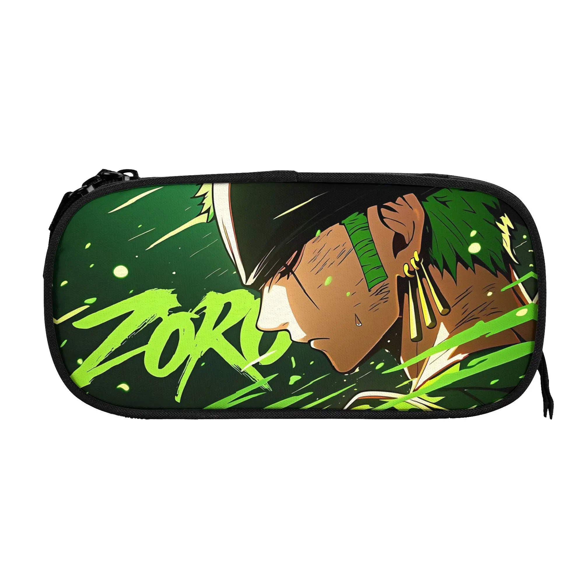 Custom Anime One piece Theme Large Capacity Bags for Child Zoro School Pencil Bag for Boys Gilrs Kids