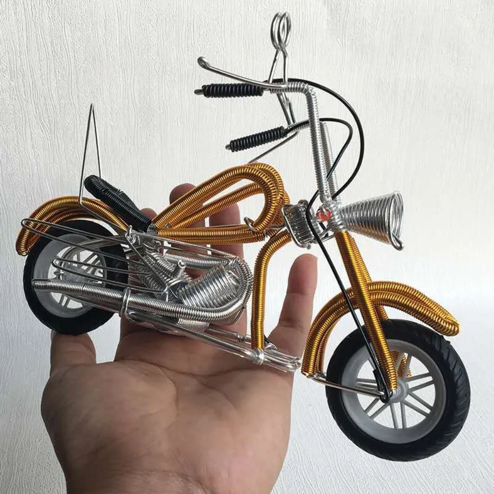 Rubber wheels motorcycle, Decorations crafts, New hand-woven wire ,Aluminum wire crafts, Models Ornaments