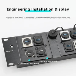 D-Type USB 3.0 Female Panel Mount Module, Soldering Free, 86-Type Mounting USB 2.0/3.0 High Speed Data Transfer for PC Case Dock