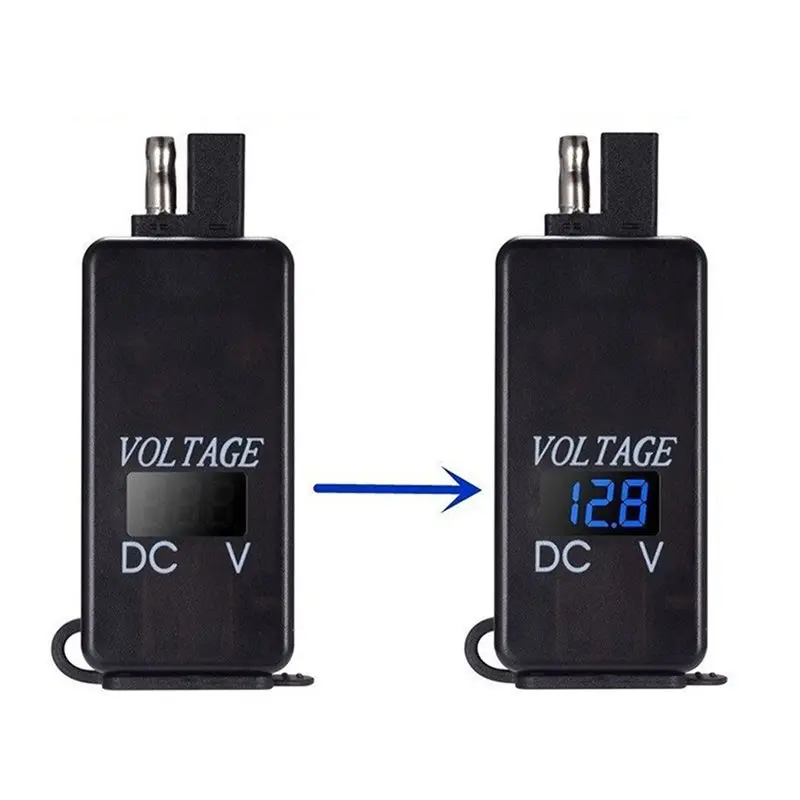 2X SAE To USB Adapter With Voltmeter Motorcycle Quick Disconnect Plug With Waterproof Dual USB Charger For Smart Phone