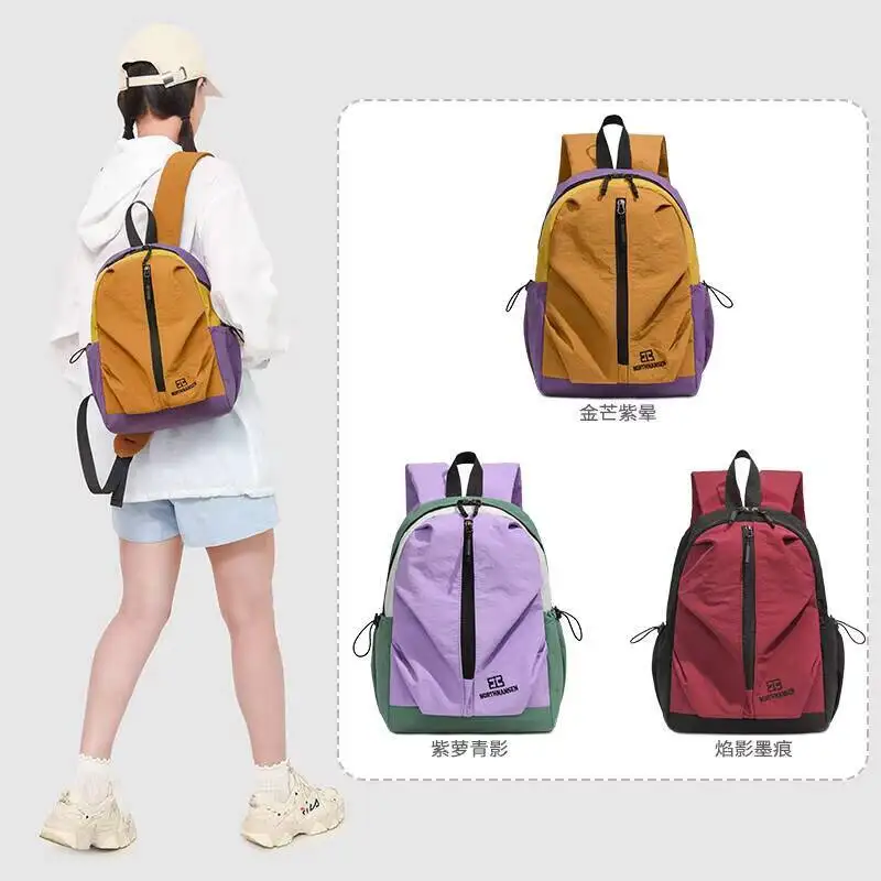 複数のポケットを備えた小型超軽量ハイキングバックパック、男性、女性用、チェック柄、防水、カジュアルデイパック、大人用、日帰り旅行、ハイキング用