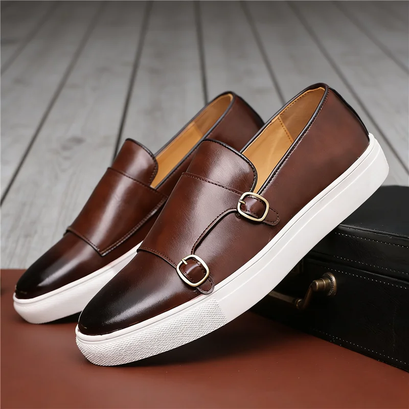 블랙 브라운 뉴 남성 슬립온 몽크 스트랩 로퍼 레저 가 - Monk Strap Shoe 리뷰 및 가격