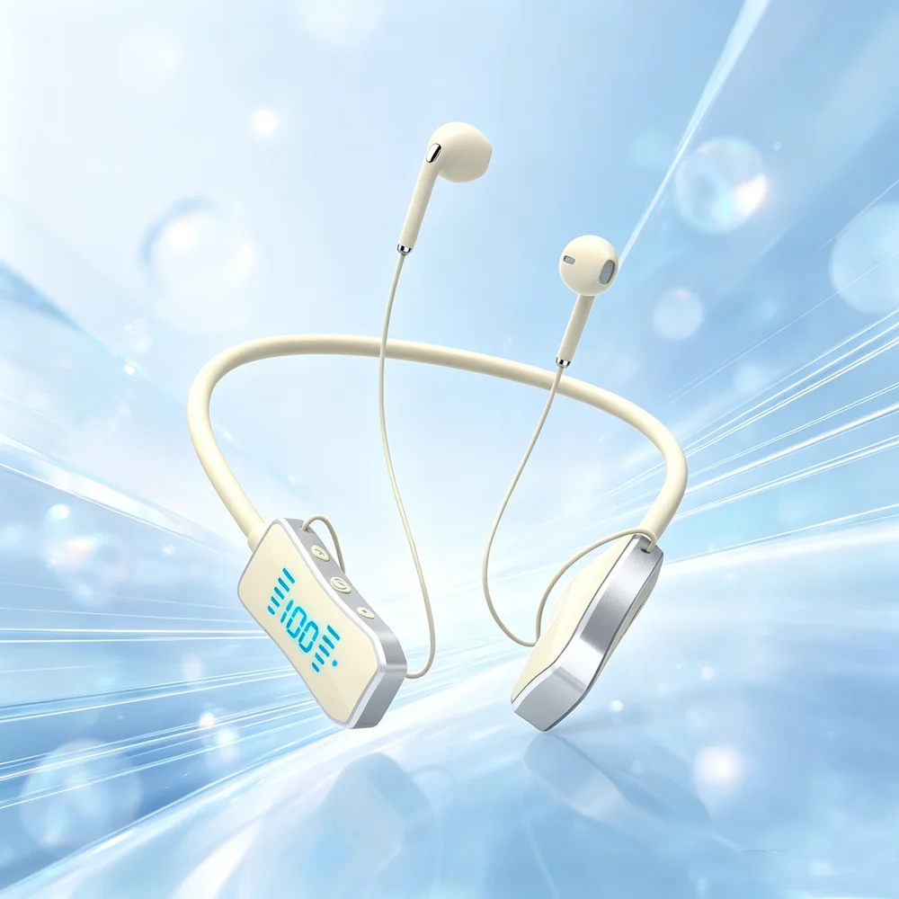 LED Display Stereo Wireless Bluetooth Earphones Magnetic Hanging Neck Headphones Headset Sports Gamer Headsets Noise Reduction