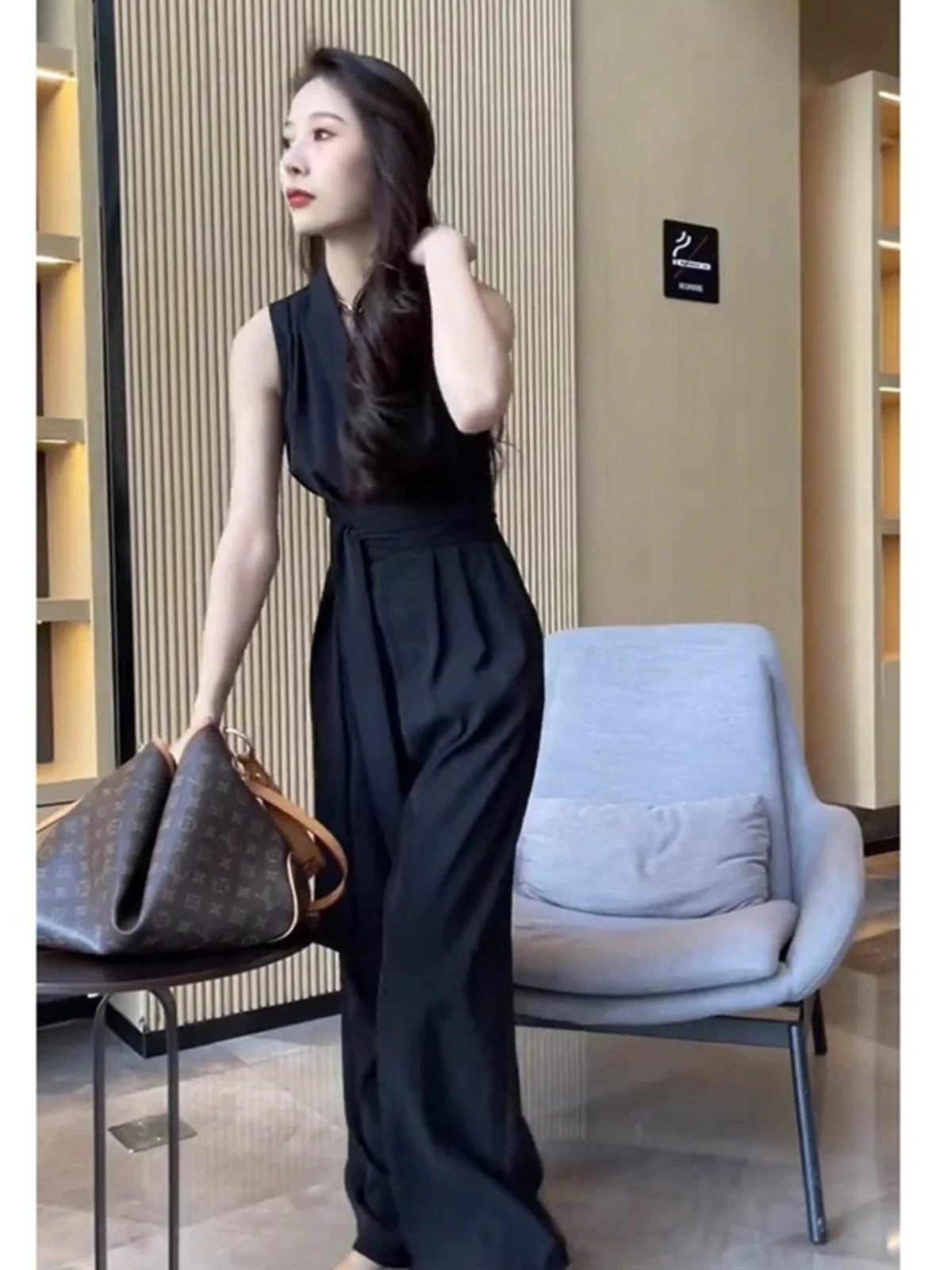 Fashion High Waist Wide Leg Pants Belt Design Draped Feel Summer New Arrival Women's Clothing Korean Style Commute Wind