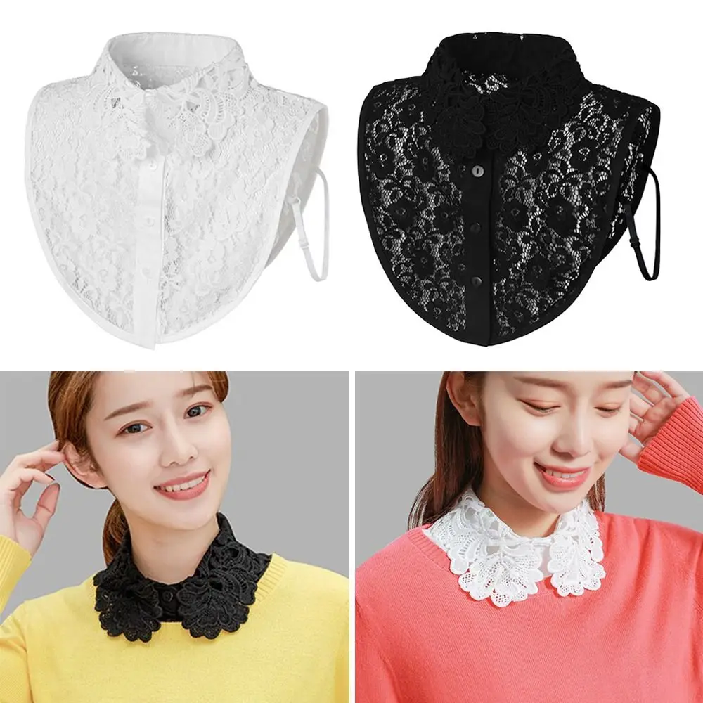 Lace Fake Collar Neckline Detachable DIY Neck Scarf Lapel Half Shirt Adjust Clothes Women Girls