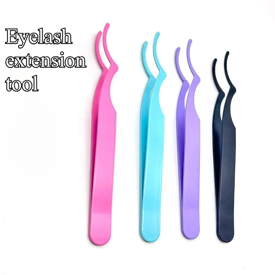 5pcs Arc Eyelash Curler, Slender Arc Chuck, Grafting Eyelash Tool, Precise Tweezers, Ideal for Beginners and Salons.