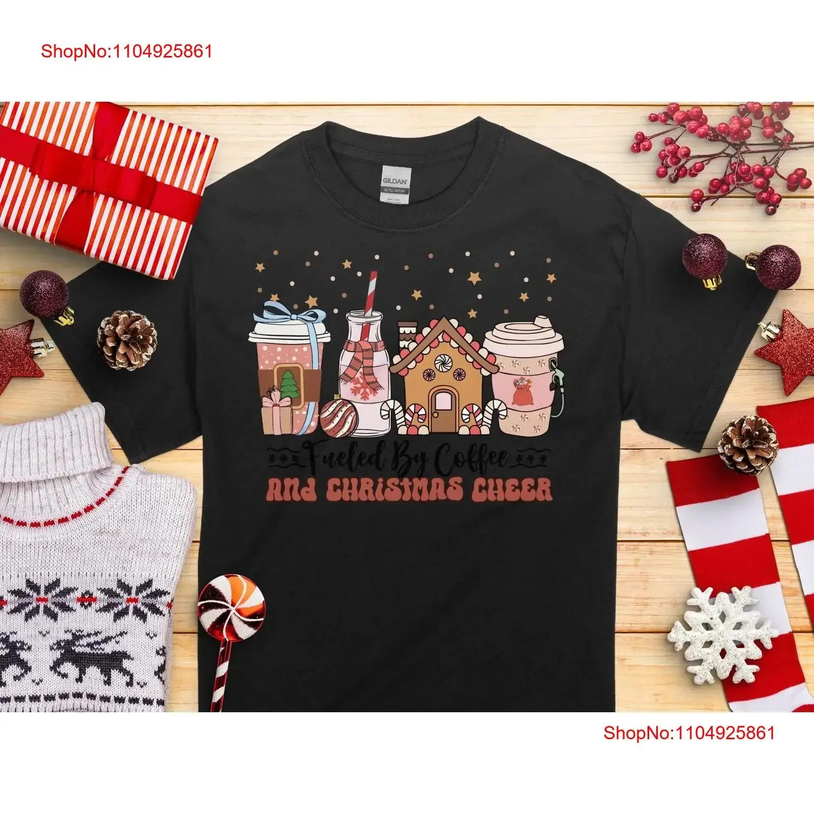

Coffee Christmas Cheer Retro Vintage Print T Shirt Winter Wonderland Secret Santa Holiday Present vintage Washed fashion