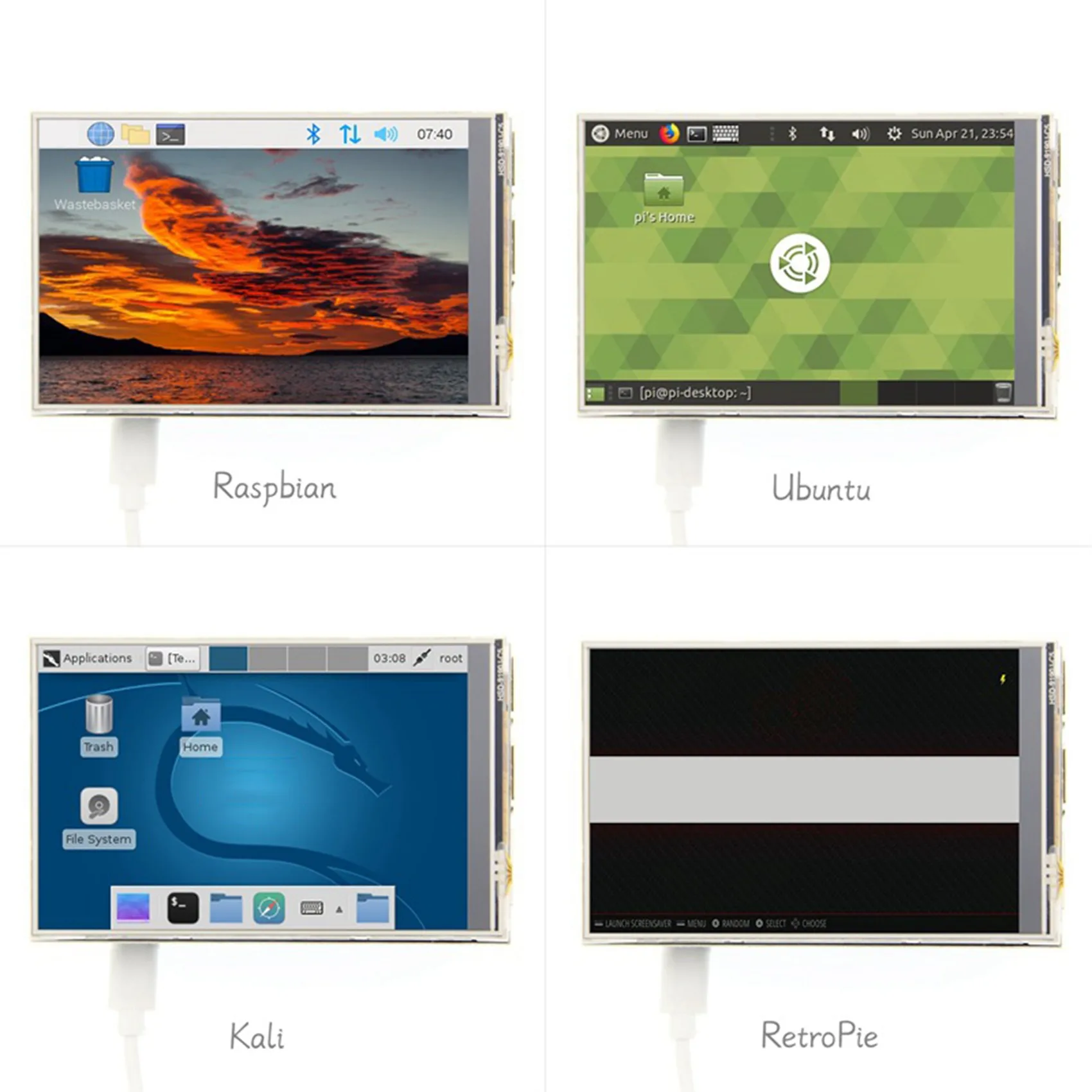 4 Inch MHS for Raspberry Pi 3B+/4B Display 480X320 TFT Touch Screen SPI Display Screen Module