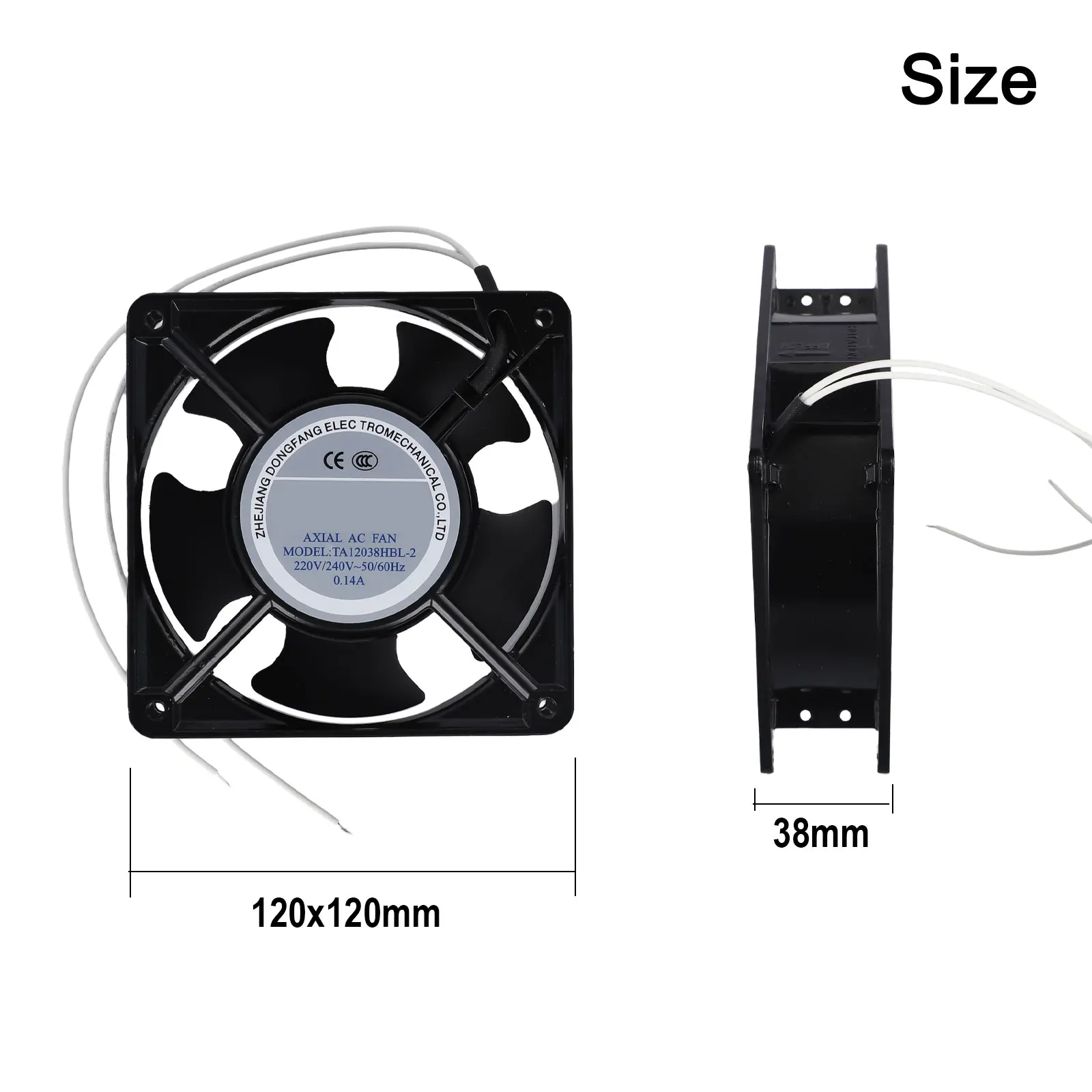 Compact Axial Fan with Metal Blades for Fireplace Inserts Designed to Operate Silently While Withstanding High Temperatures