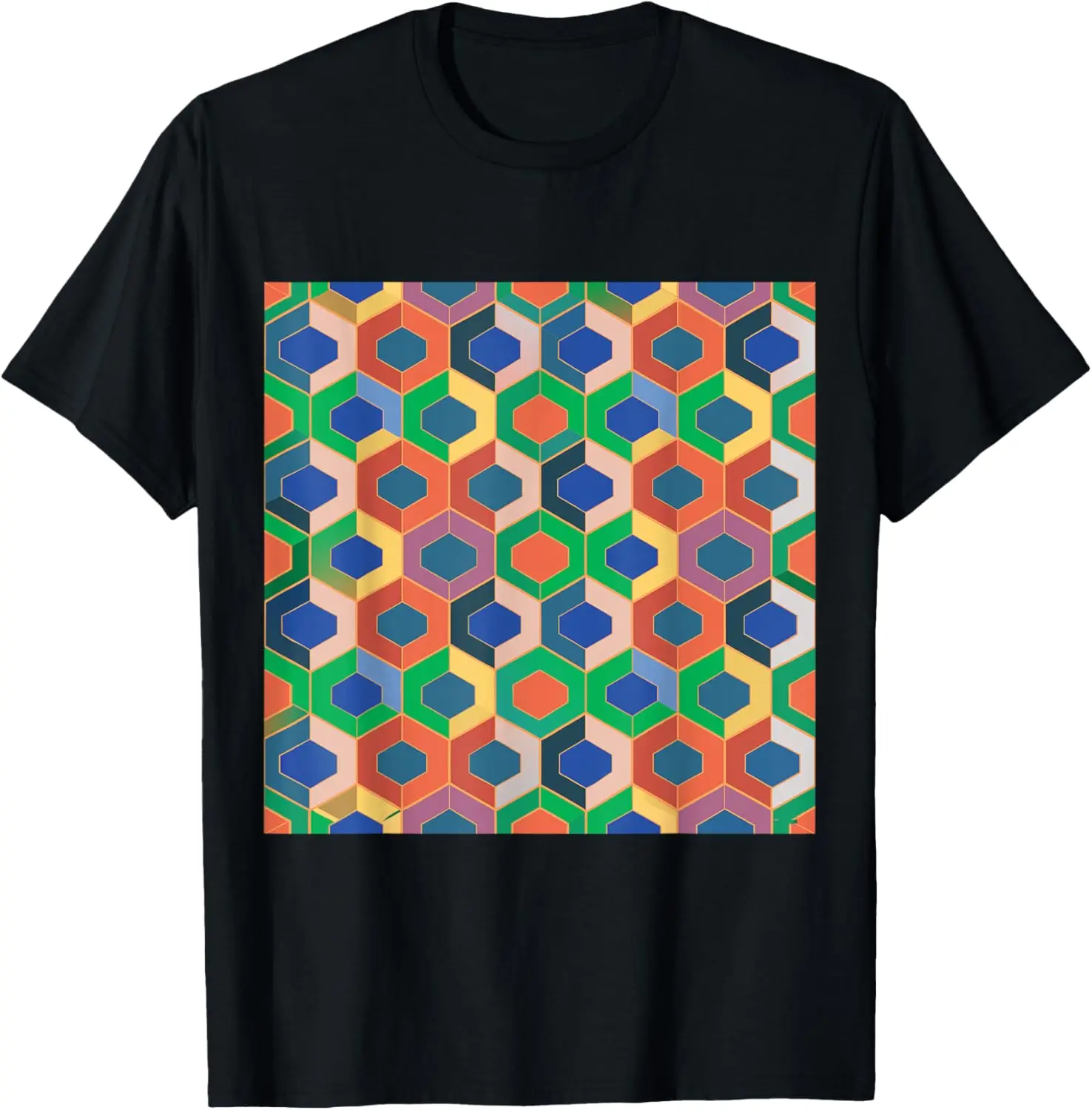 

GEOMETRIC HEXAGON PATTERN - MULTICOLOR T-Shirt