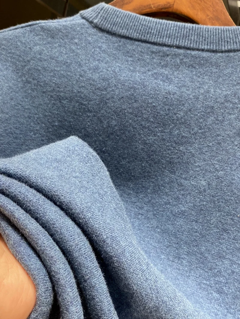 

Thiened Fce Anti-Cold round Ne Sweater Men's Warm Casual Sle Knittedwear Comfortable Soft Polyester Fiber Winter New...