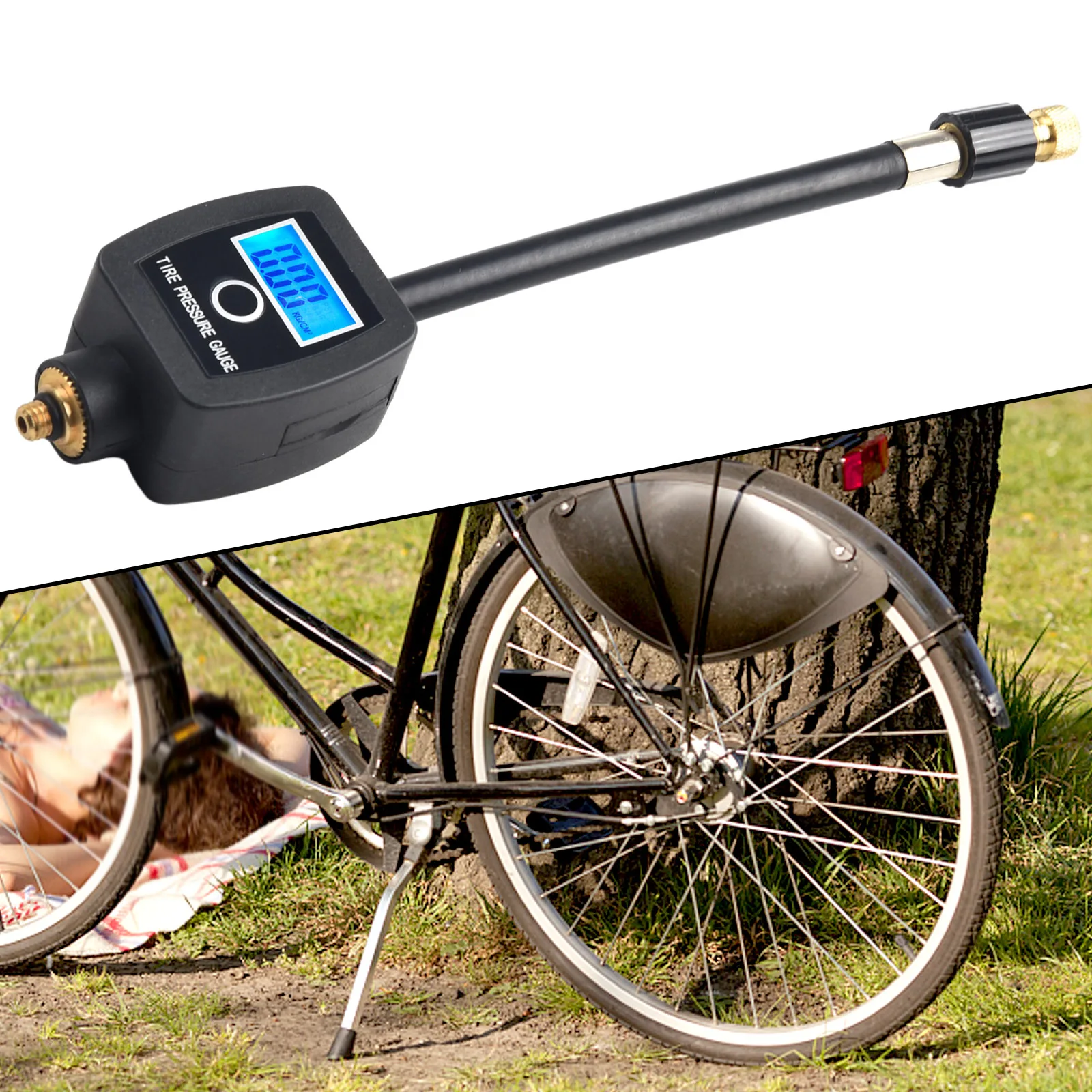 Bike Car Digital Tyre Pressure Gauge For Schrader-and-Presta Valves Small Electronic Precision Manometer Tyre Repair Tools