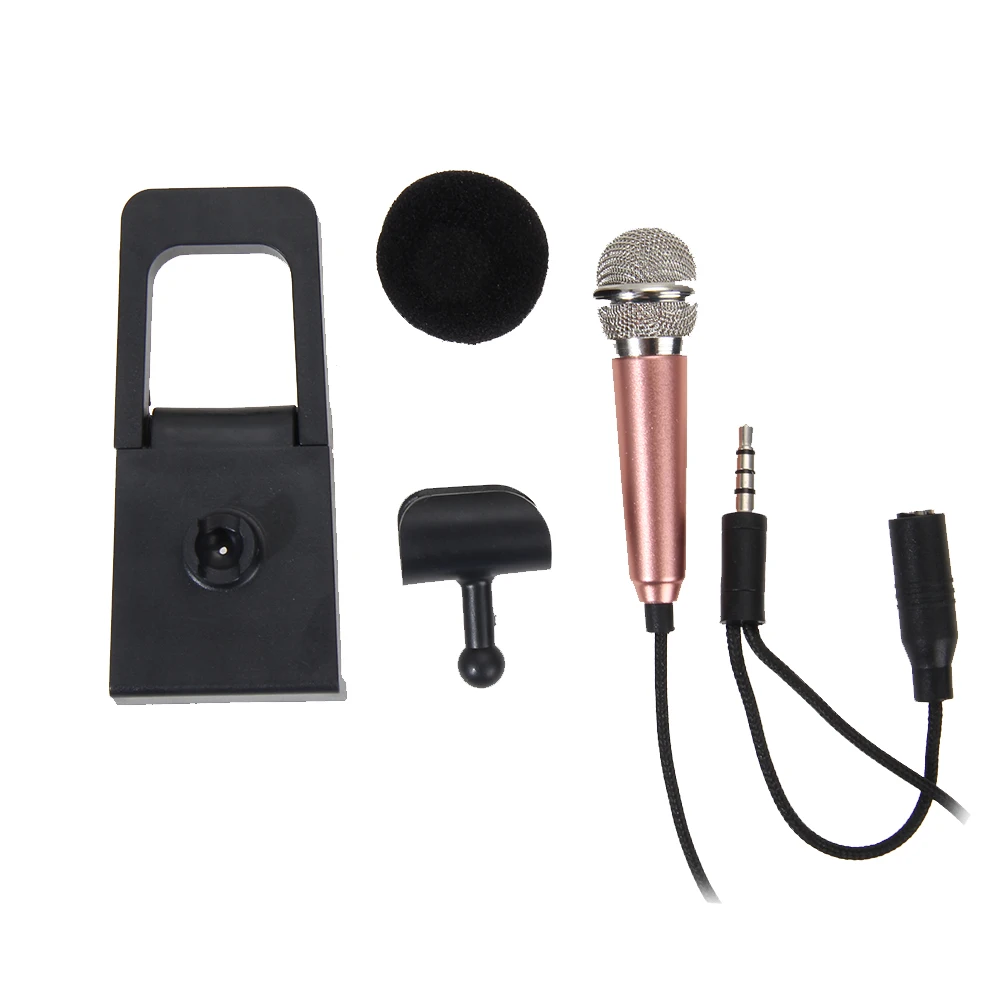 ميكروفون استوديو محمول 3.5 ملم، ميكروفون محمول باليد، ميكروفون مكثف للهواتف الذكية والكمبيوتر المحمول والكمبيوتر المكتبي