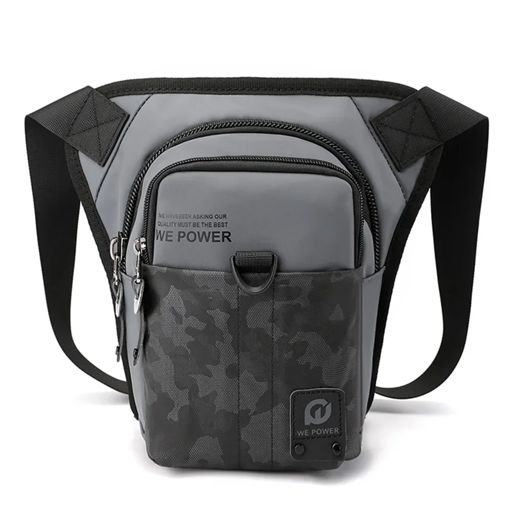 Men Drop Leg Waist Bags Fanny Pack for Motorcycle Rider Waterproof Nylon Travel Male Messenger Cross Body Hip Bum Thigh Belt Bag