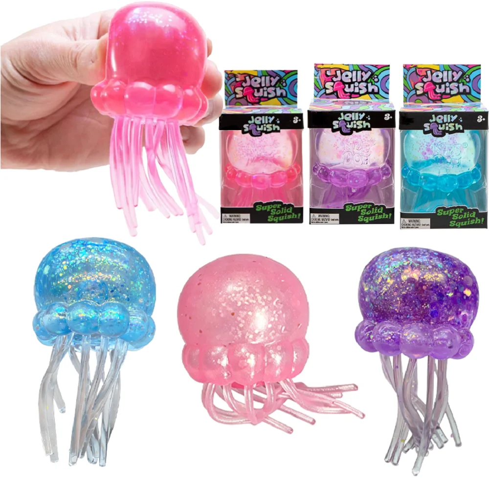 Fire Starter Cube - Glitter Octopus Squishy Toy Soft Stress