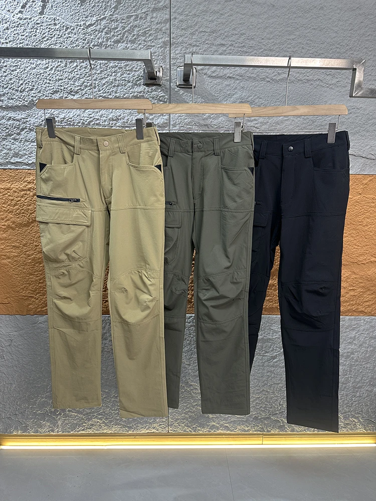 

Мужские повседневные брюки для активного отдыха, быстросохнущие, весна-лето, новинка, эластичная водостойкая ткань, прямой крой, молния, средняя посадка