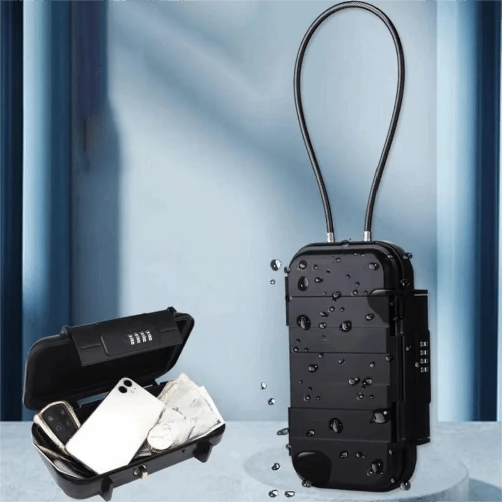 Combination Lock Portable Safe Box Waterproof Design Large Capacity Travel Safe Box Anti-Theft Durable Combination Security Case