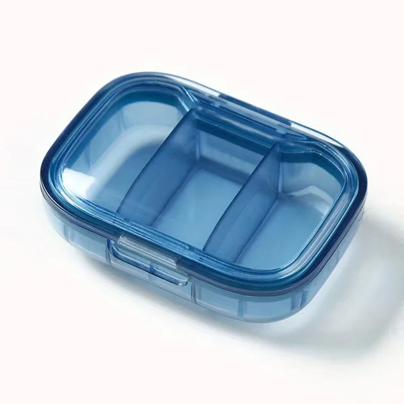 Mini Medicine Pill Box Organizer Case Dispenser Tablet Pillbox Container Portable Travel Drug Storage 3 Grids Sealed Pocket EDC