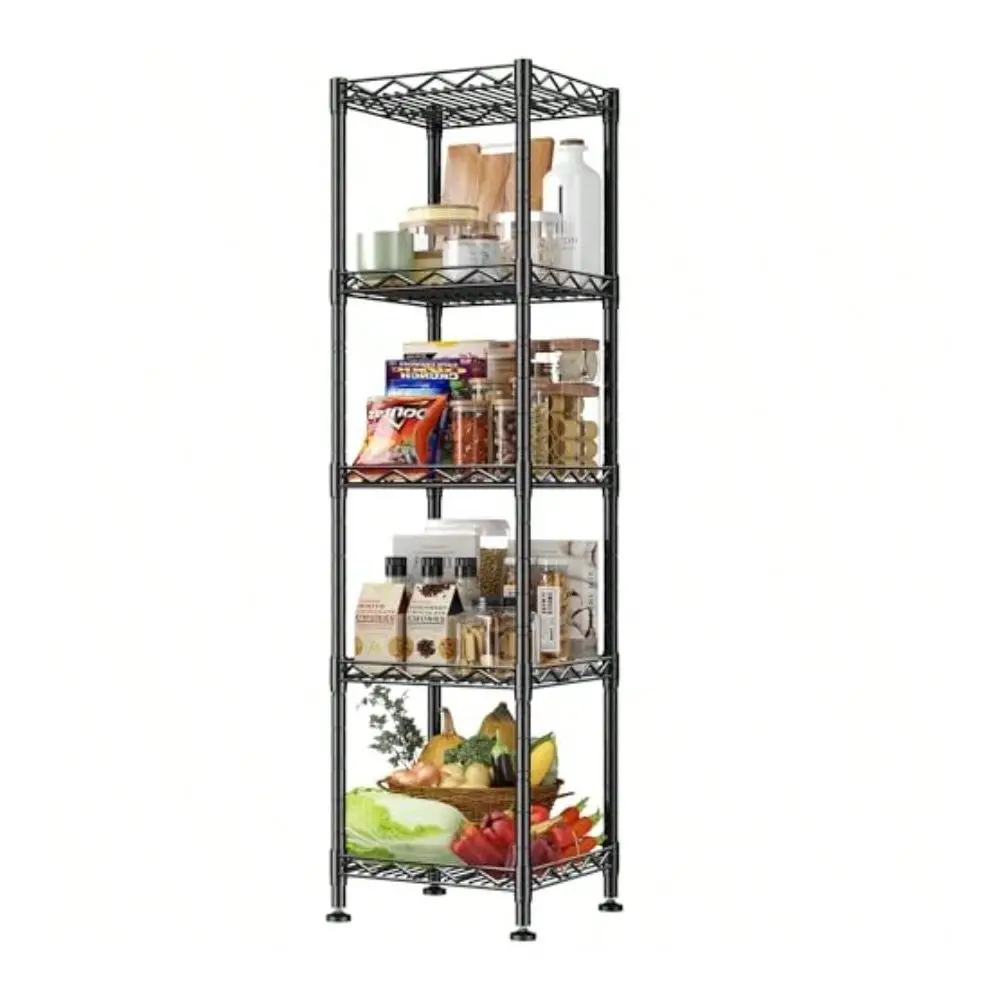 

Tier Metal Shelving Unit Adjustable Wire Shelves Storage Rack Standing Bathroom Shelf Narrow Small Shelf For Kitchen Pantry Clo