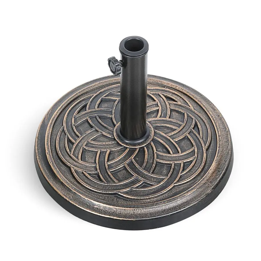 

24.2 lbs Heavy Duty Umbrella Base 17.72 Round Patio UmbrellasStand for Outdoor, Lawn and Garden, Bronze