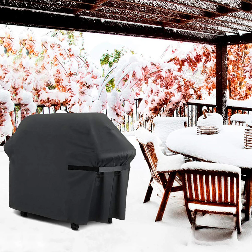 Penutup Panggangan BBQ Kain Oxford Penutup Barbekyu Furnitur Taman Luar Ruangan Penutup Debu Tahan Cuaca
